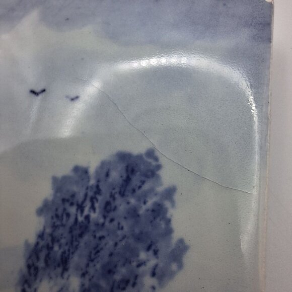 Holland Blue Tile Coaster Windmill Bartelts Rotterdam Square Dutch Vintage - Picture 3 of 7